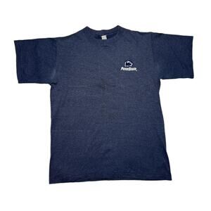 Penn State University Vintage 90s USA made Blue Cotton Pinstripe t-shirt Large